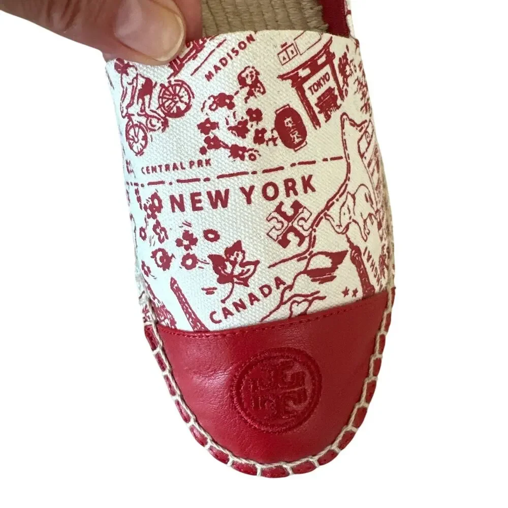 Tory Burch Destination Graphic Print Espadrilles 8.5